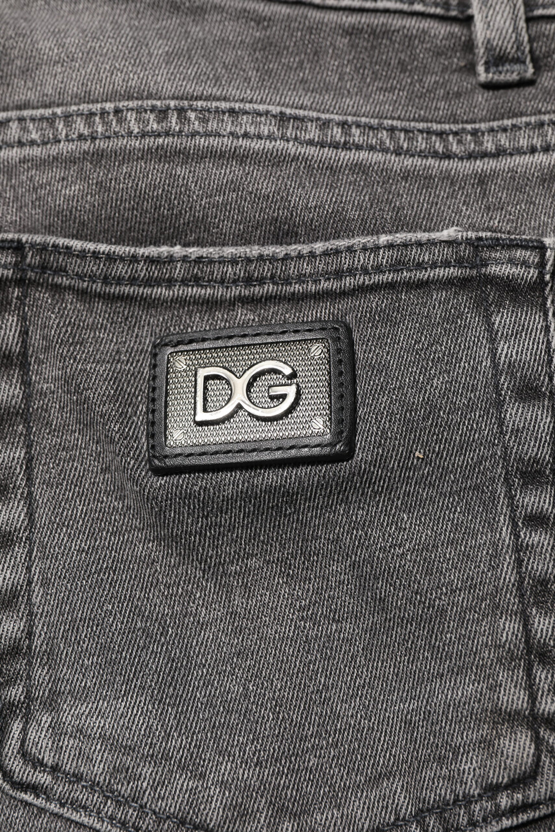 Dolce & Gabbana Gray Cotton Logo Plaque Men Denim Jeans