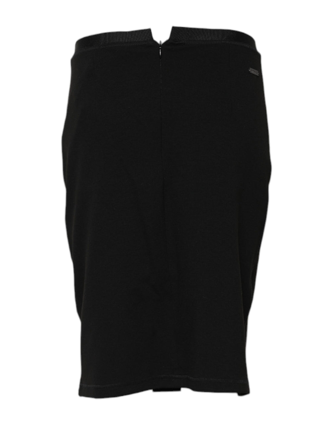 GF Ferre Black Polyester Pencil Cut Knee Length Skirt