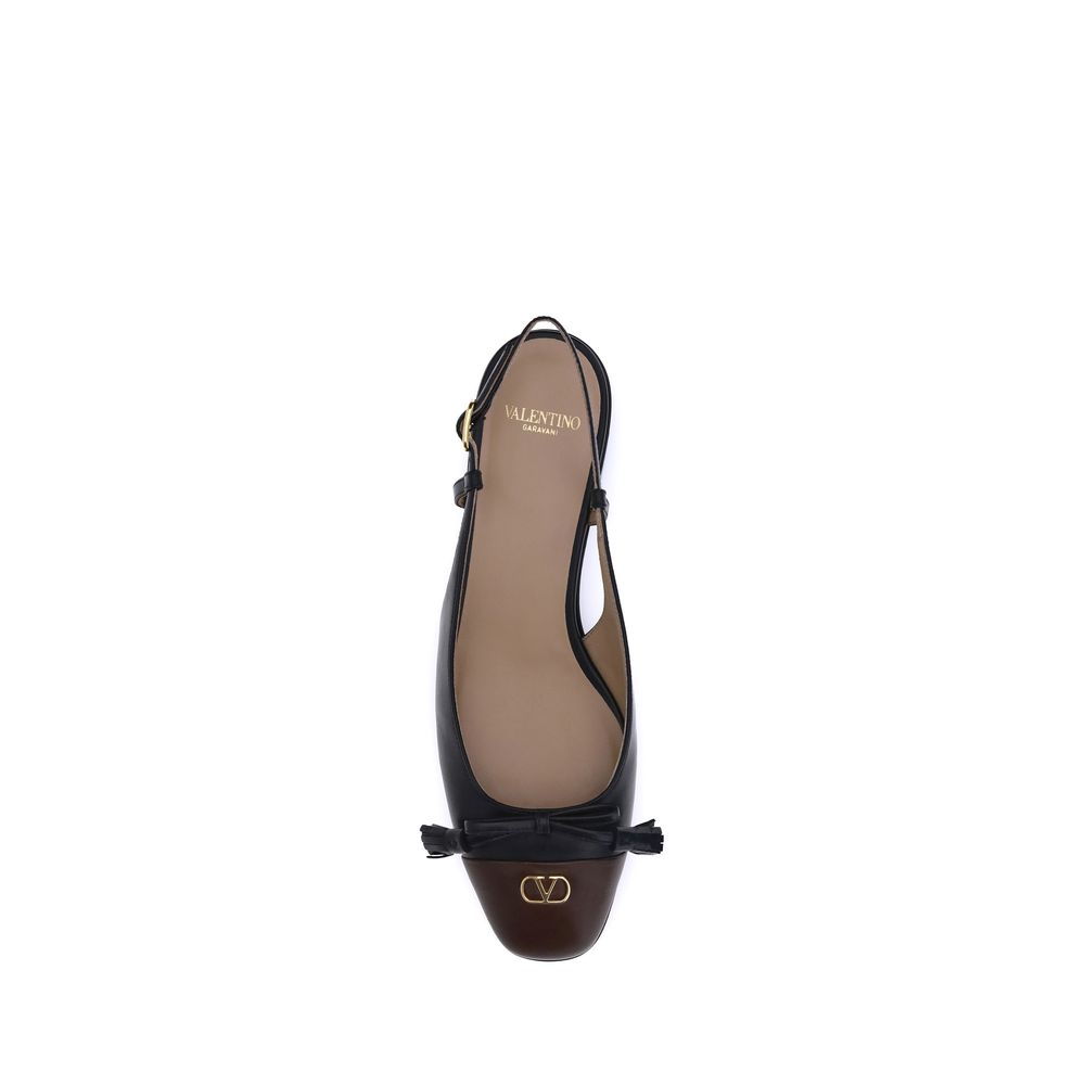 Valentino Garavani Black Goatskin Ballet Flats