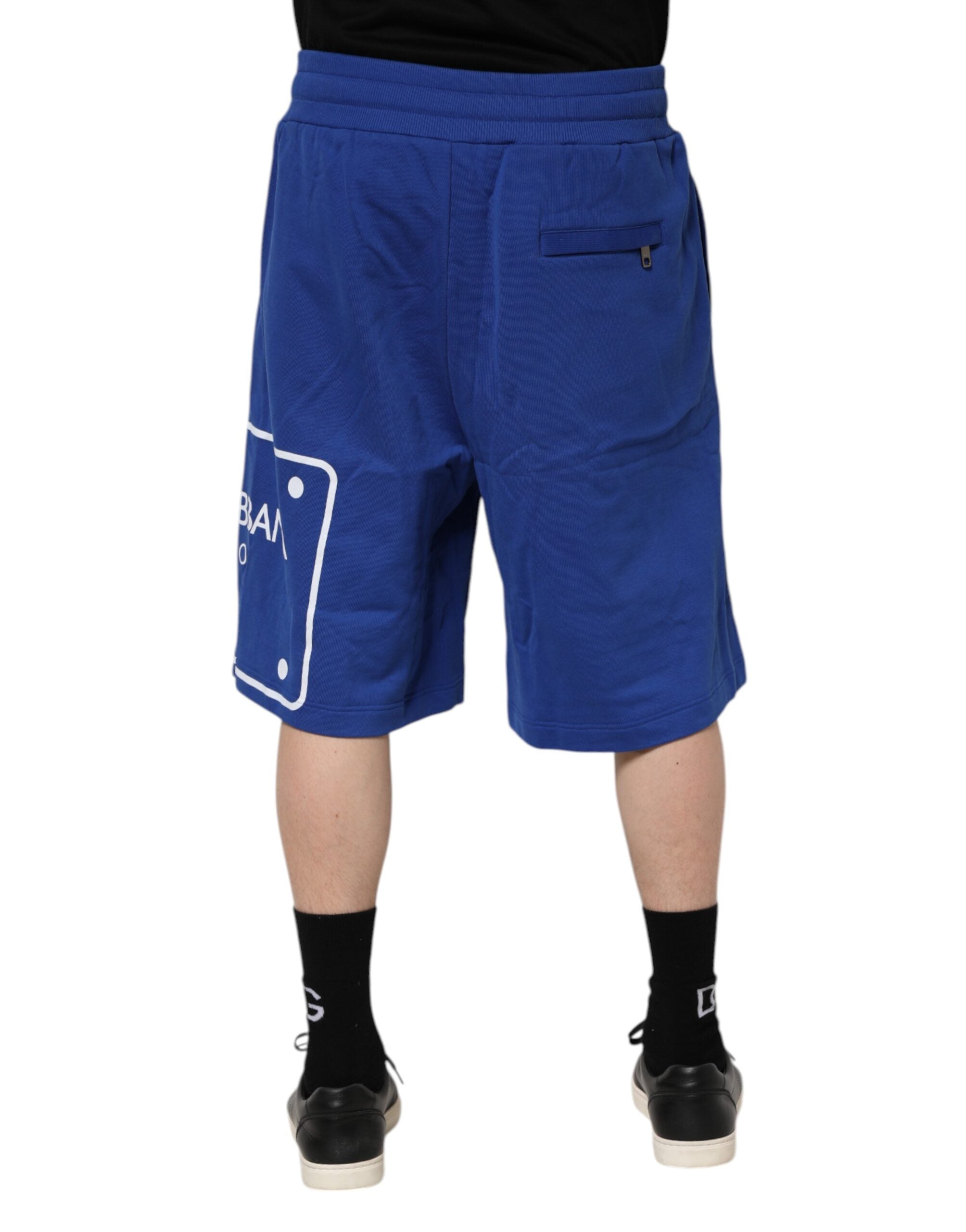 Dolce & Gabbana Blue Logo Cotton Bermuda Sweatshorts Shorts