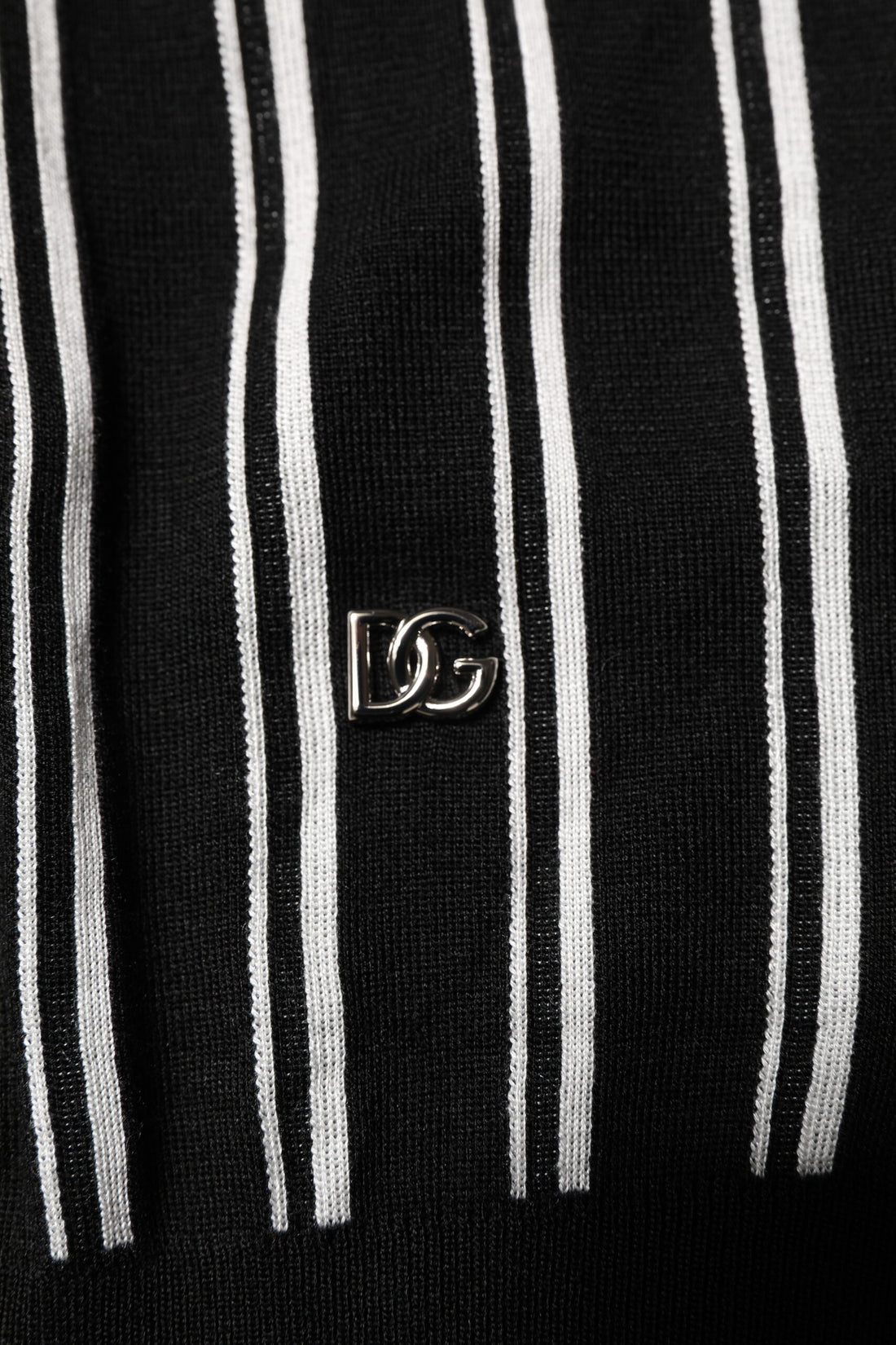 Dolce & Gabbana Black White Stripes Collared Polo T-shirt