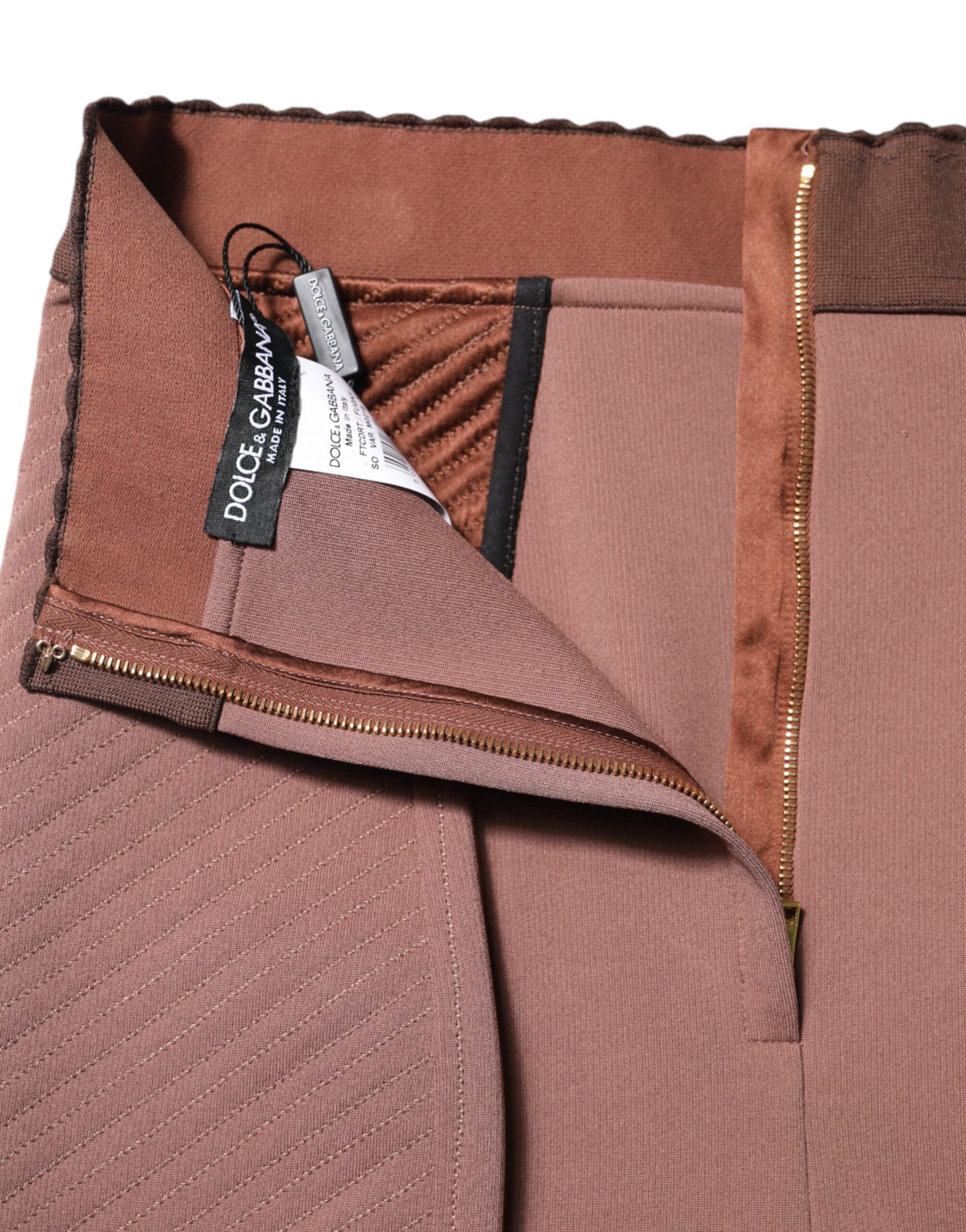 Dolce & Gabbana Brown Viscose High Waisted Hot Pants Shorts