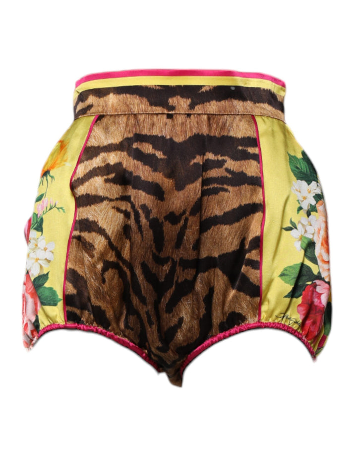 Dolce & Gabbana Multicolor Floral High Waist Hot Pants Shorts