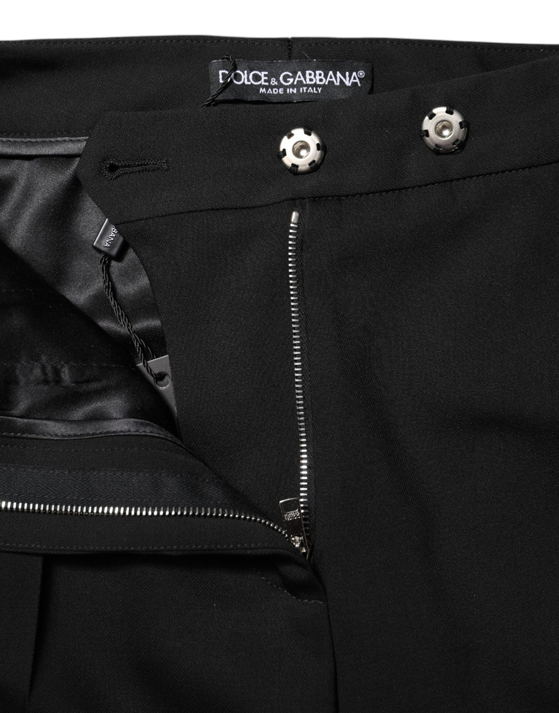 Dolce & Gabbana Black Wool High Waist Flared Pants