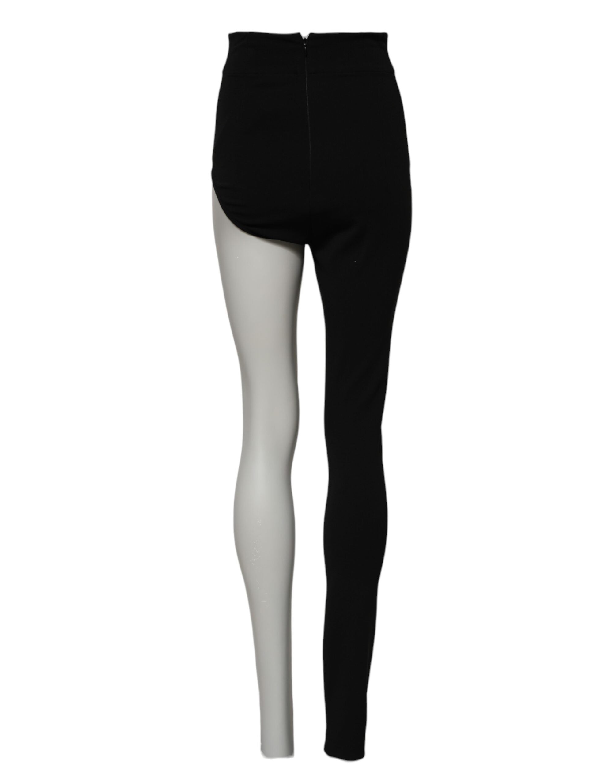 Dolce & Gabbana Black Wool High Waist Single Leg Pants