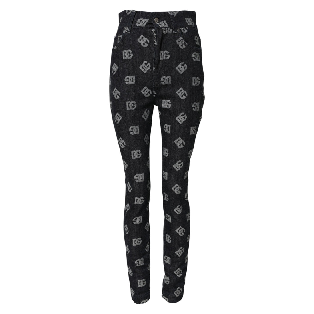 Dolce & Gabbana Black DG Logo High Waist Skinny Denim Jeans