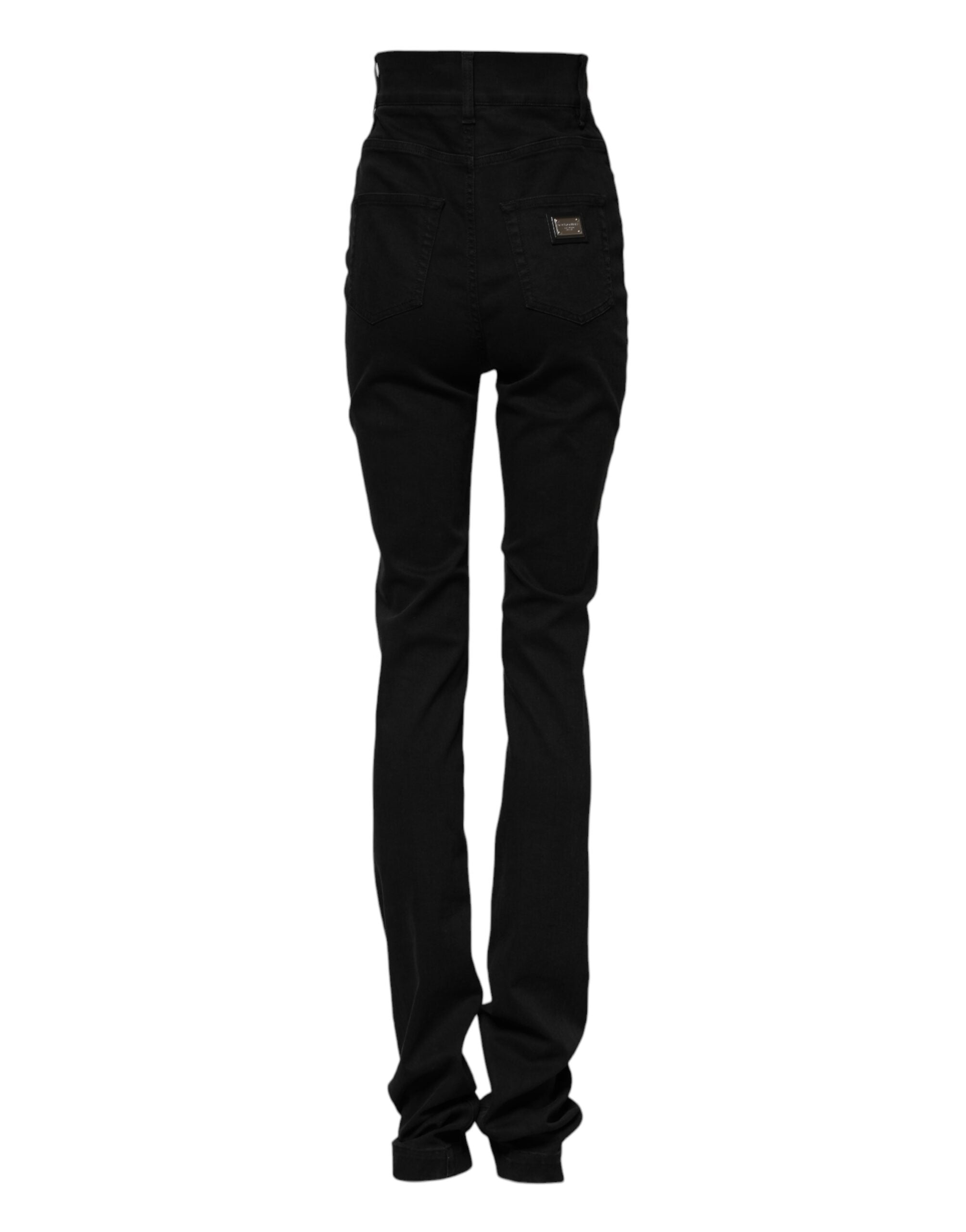 Dolce & Gabbana Black Cotton High Waist Skinny Denim Jeans