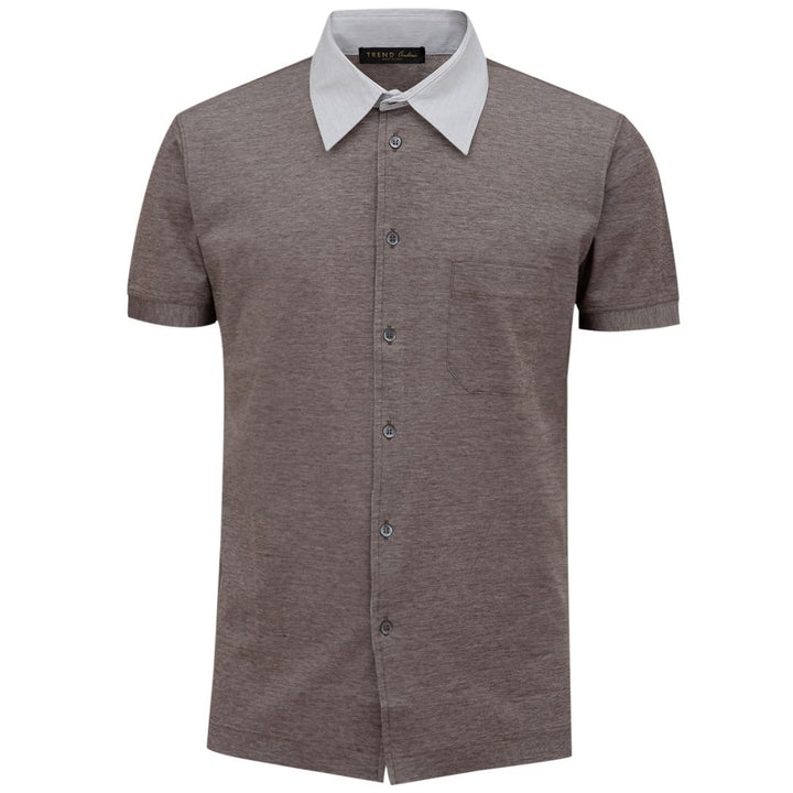 Corneliani Bicolor Cotton Shortsleeve Shirt