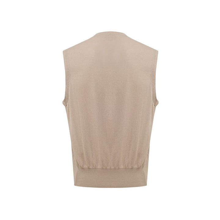 Gran Sasso Beige Cotton Sleveless Jacket
