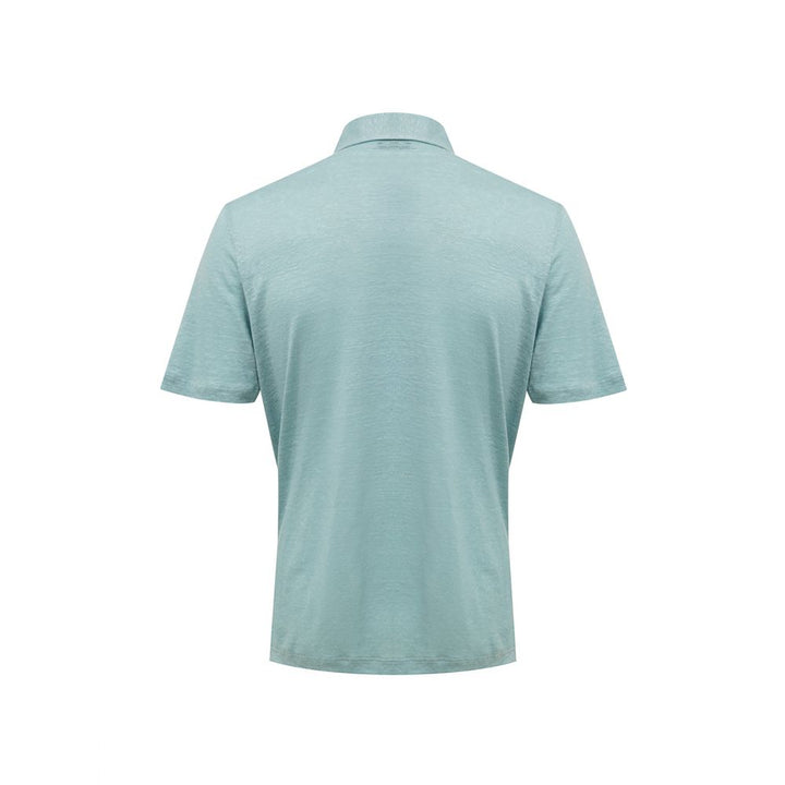 Gran Sasso Blue Linen Polo Shirt