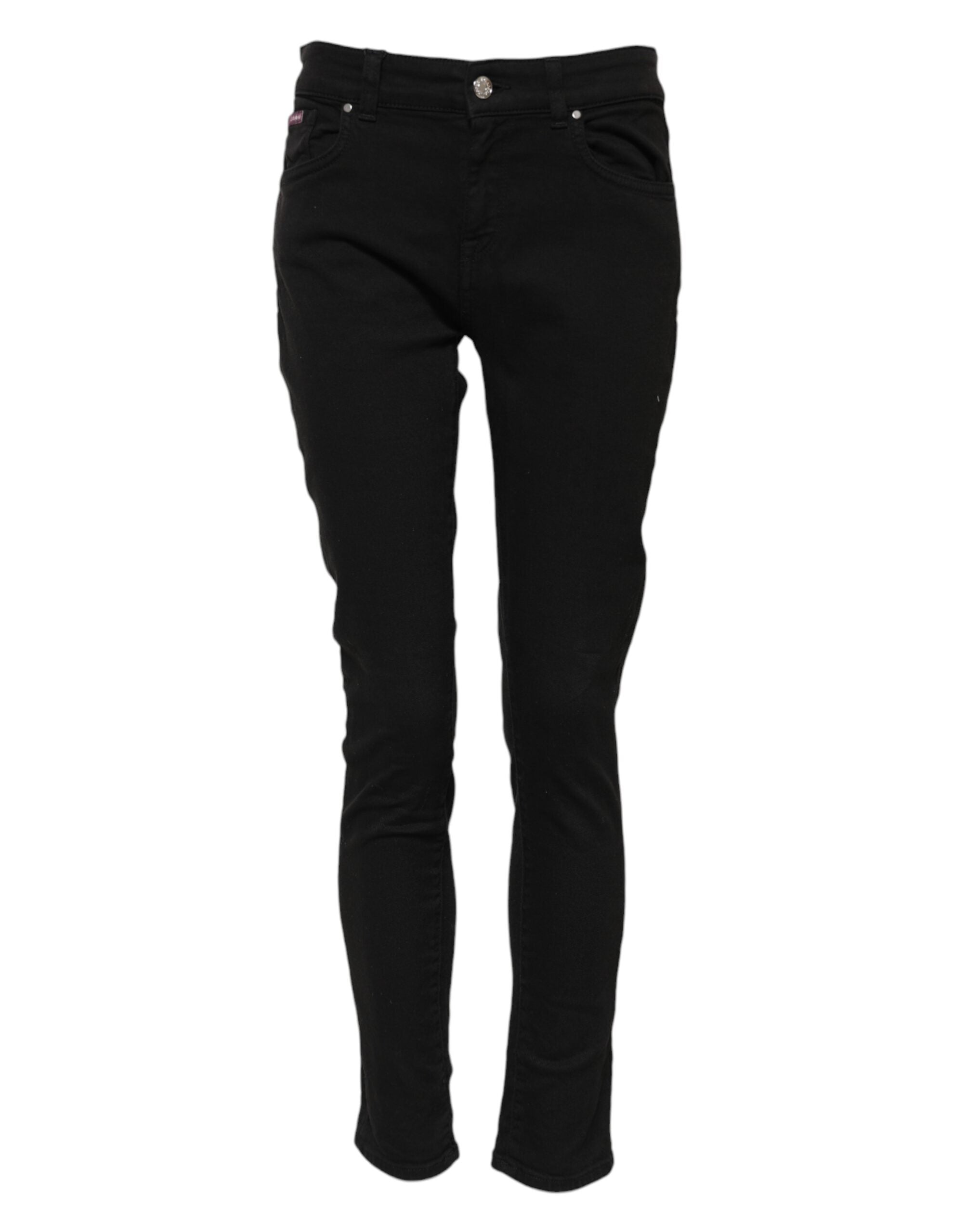Dolce & Gabbana Black Cotton Skinny Mid Waist Denim Jeans