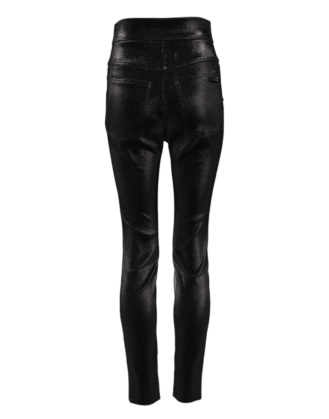 Dolce & Gabbana Black Cotton Stretch Lurex Thread Skinny Pants