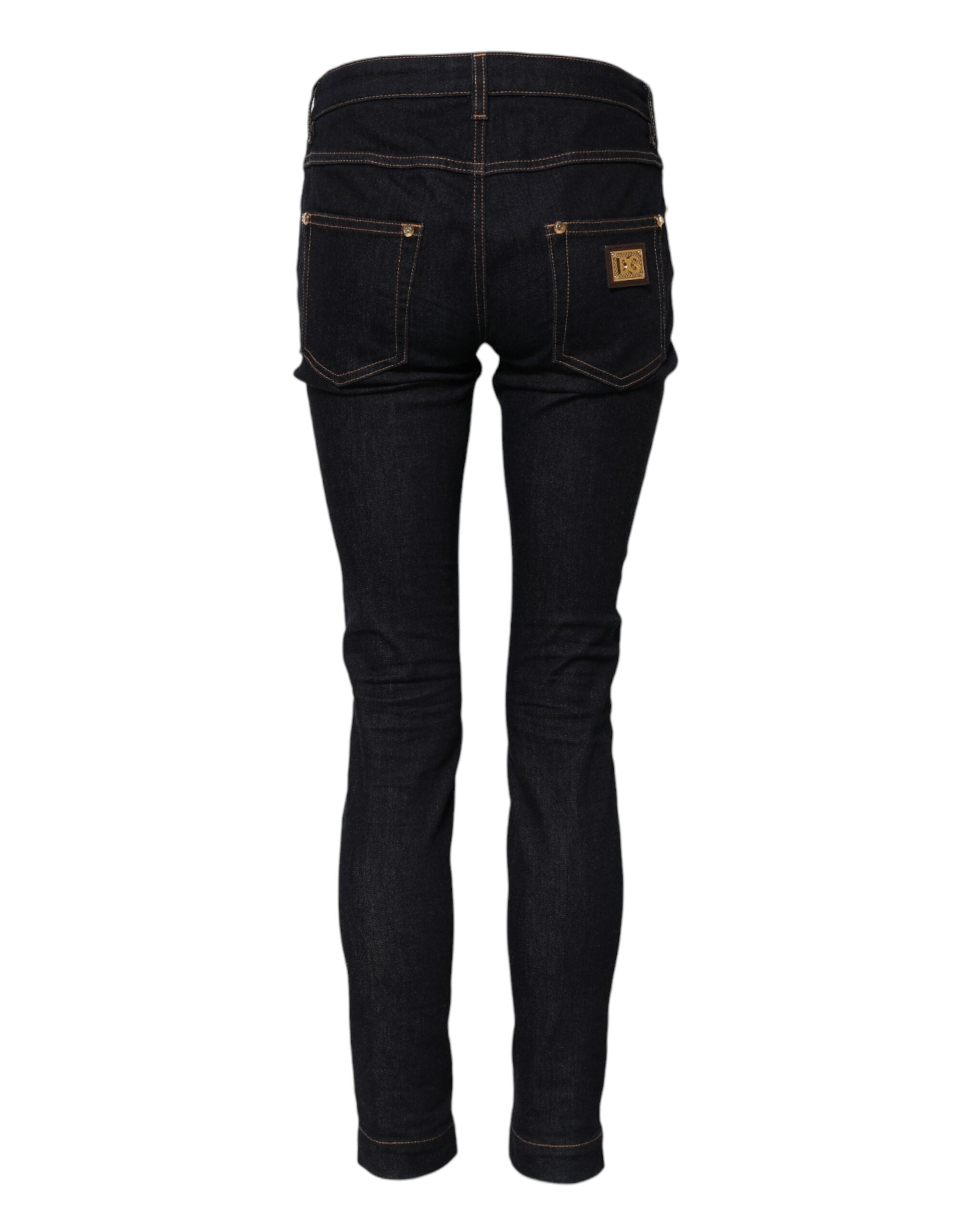 Dolce & Gabbana Blue Cotton PRETTY LowWaist Skinny Denim Jeans