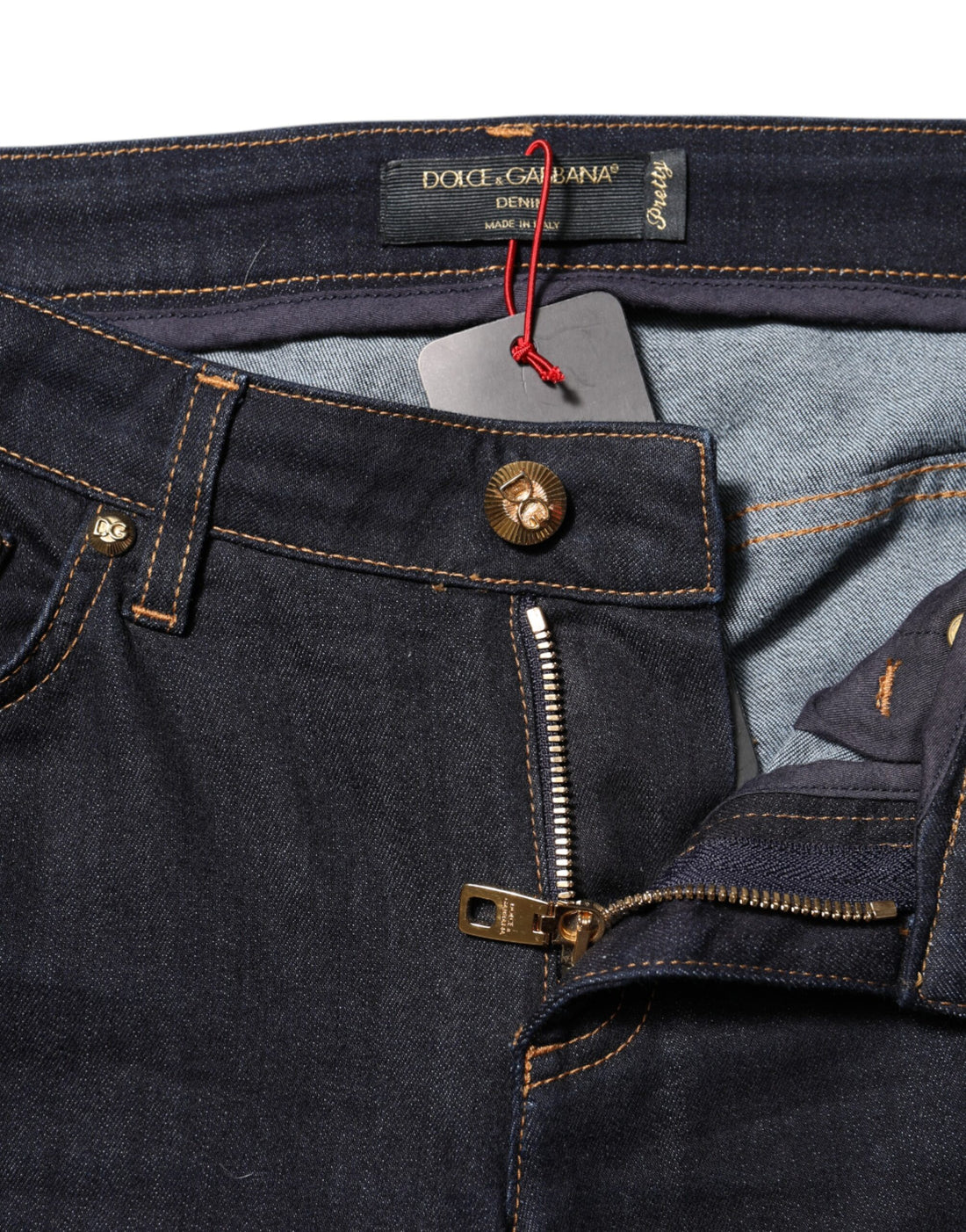 Dolce & Gabbana Blue Cotton PRETTY LowWaist Skinny Denim Jeans