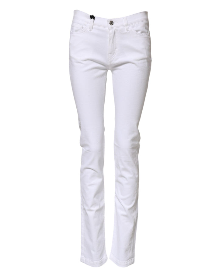 Dolce & Gabbana White GRACE Mid Waisted Skinny Denim Jeans