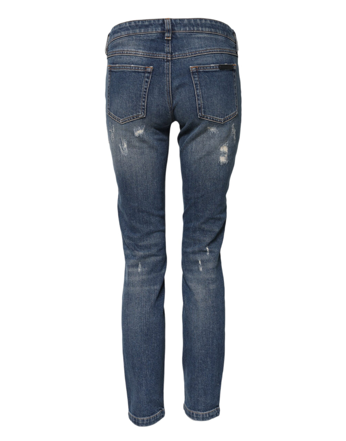 Dolce & Gabbana Blue Play Card Embroidery Skinny Denim Jeans