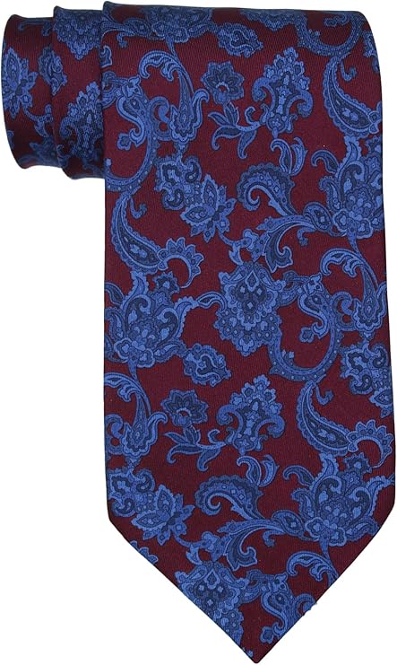Stefano Ricci Burgundy Blue Paisley Printed Tie