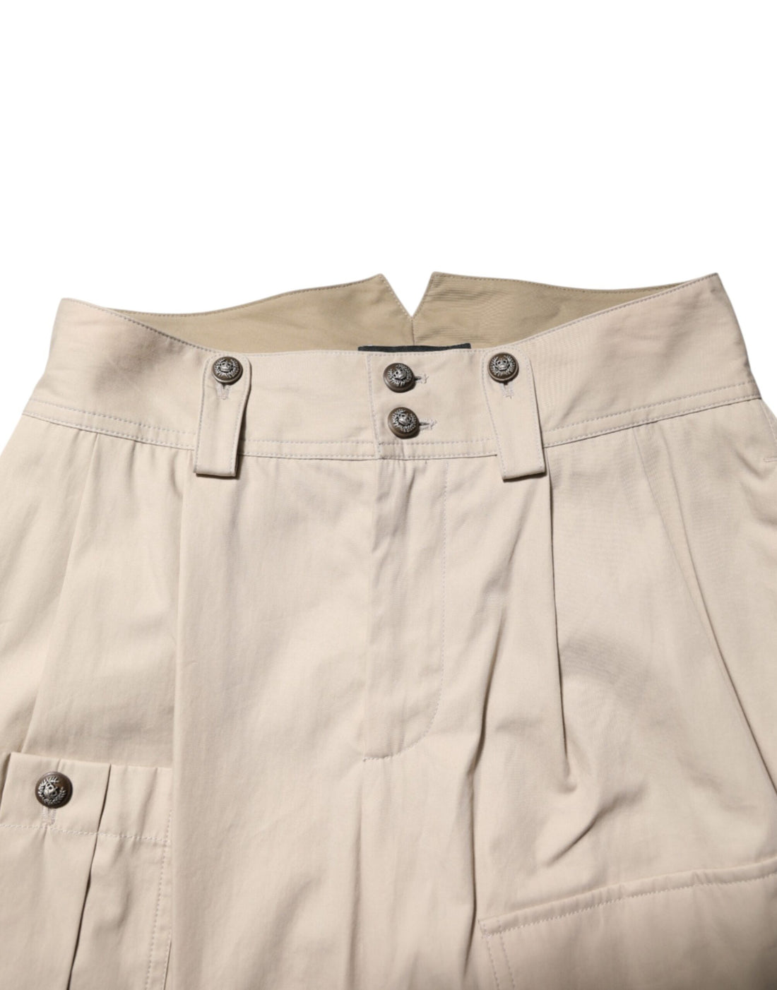 Dolce & Gabbana Beige Cotton High Waisted Pants
