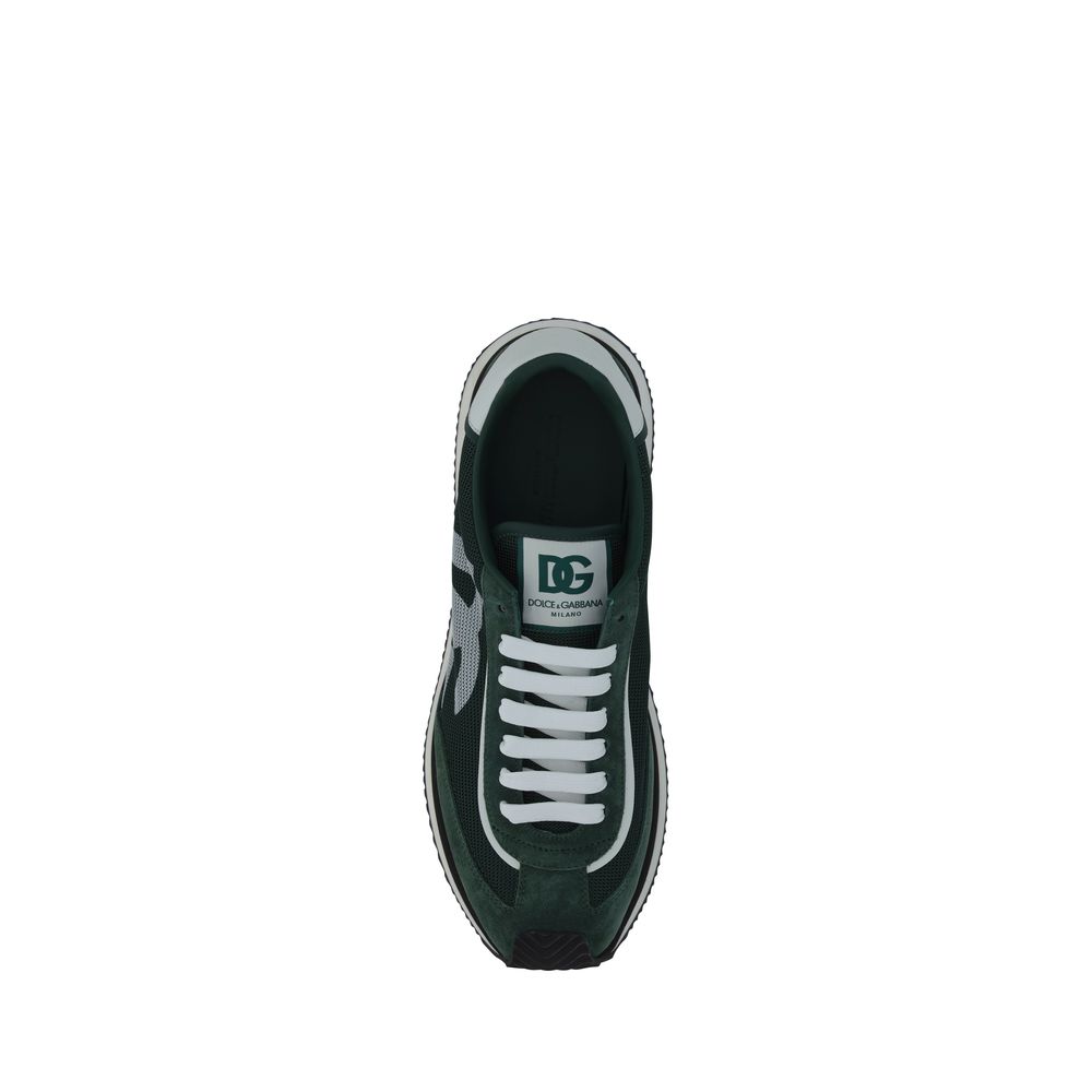 Dolce & Gabbana Bicolor Calf Leather Bos Taurus Athletic Sneakers
