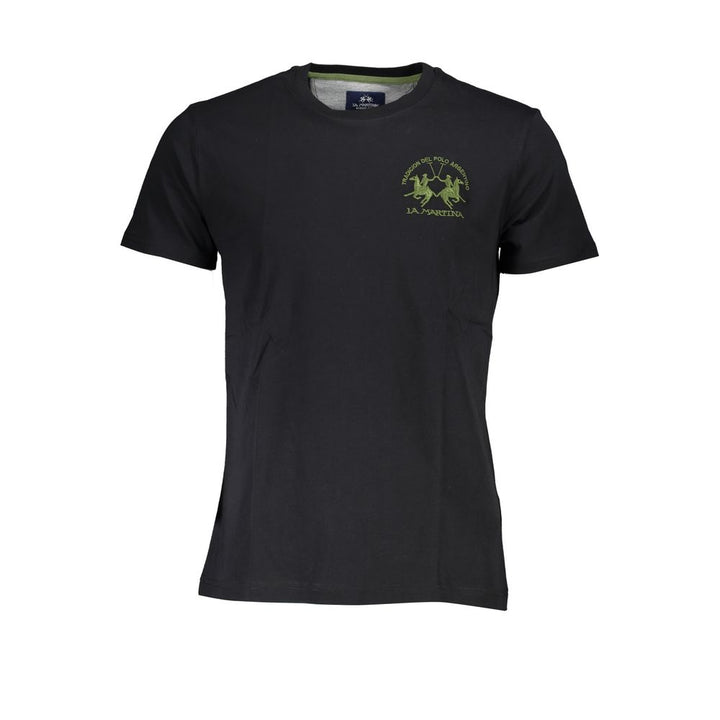 La Martina Black Cotton T-Shirt