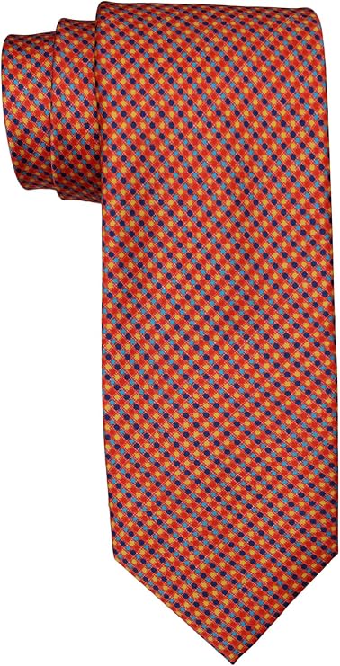 Dolcepunta 7 Fold Satin Orange Neat Geometric Tie