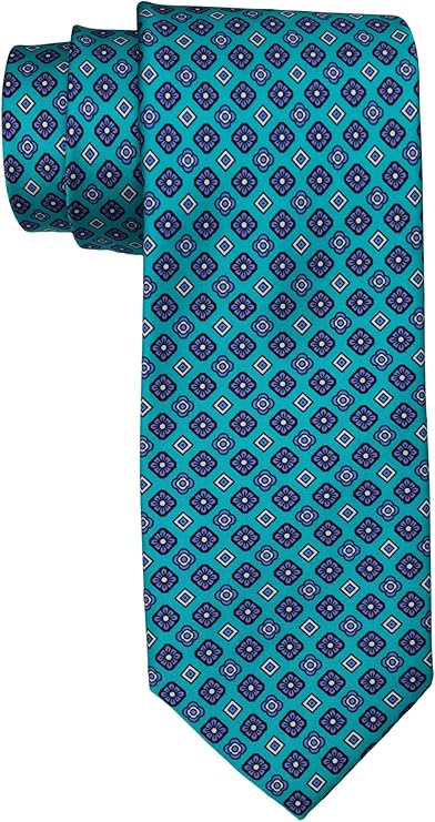 Dolcepunta 7 Fold Teal Geometric Tie