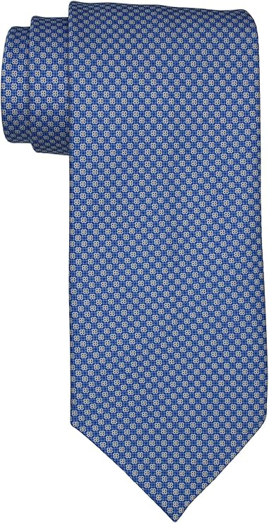 Stefano Ricci Satin Blue White Neat Geometric Tie