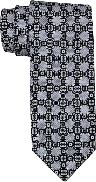 Dolcepunta 7 Fold Black Geometric Tie