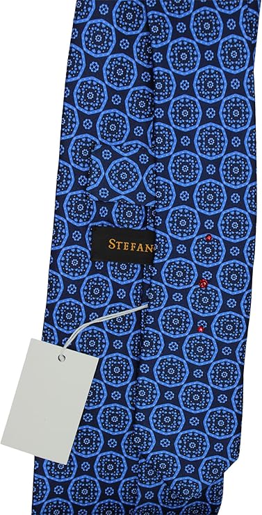 Stefano Ricci Satin Navy Geometric Tie