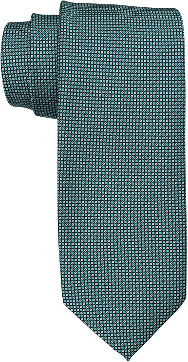 Dolcepunta 7 Fold Satin Teal Neat Geometric Tie