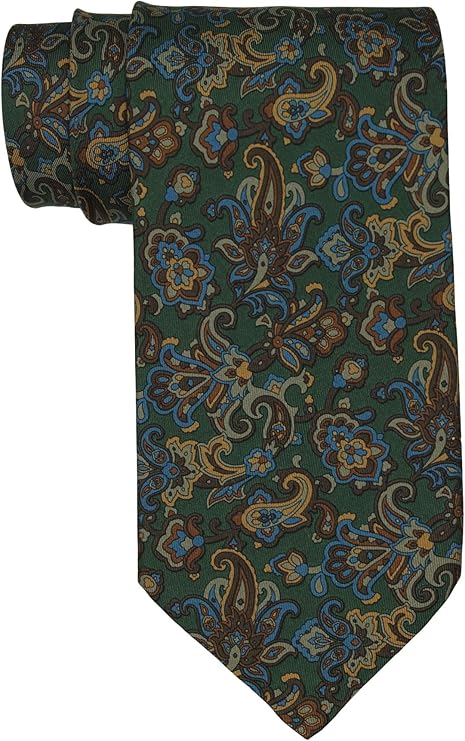 Stefano Ricci Green Paisley Printed Tie