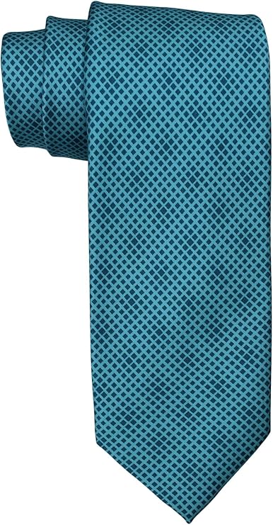Dolcepunta Satin Teal Geometric 7 Fold Tie