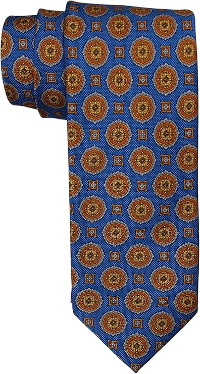 Dolcepunta 7 Fold Satin Multicolor Fancy medallion Tie