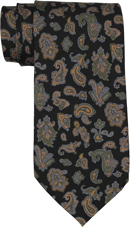 Stefano Ricci Black Paisley Printed Tie