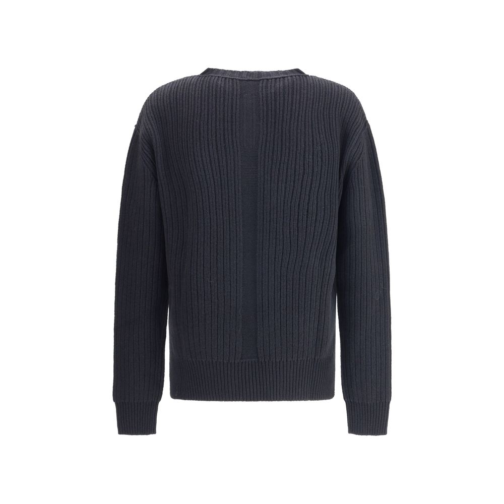 Rick Owens Black Fleece Wool Sweatshirt