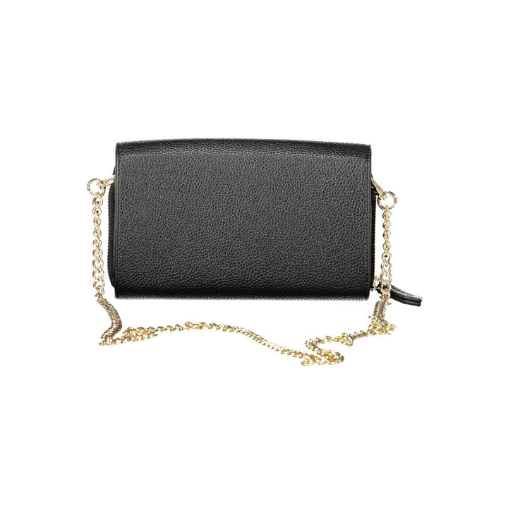 Mario Valentino Black Polyurethane Women WalletConvertible Shoulder Bag