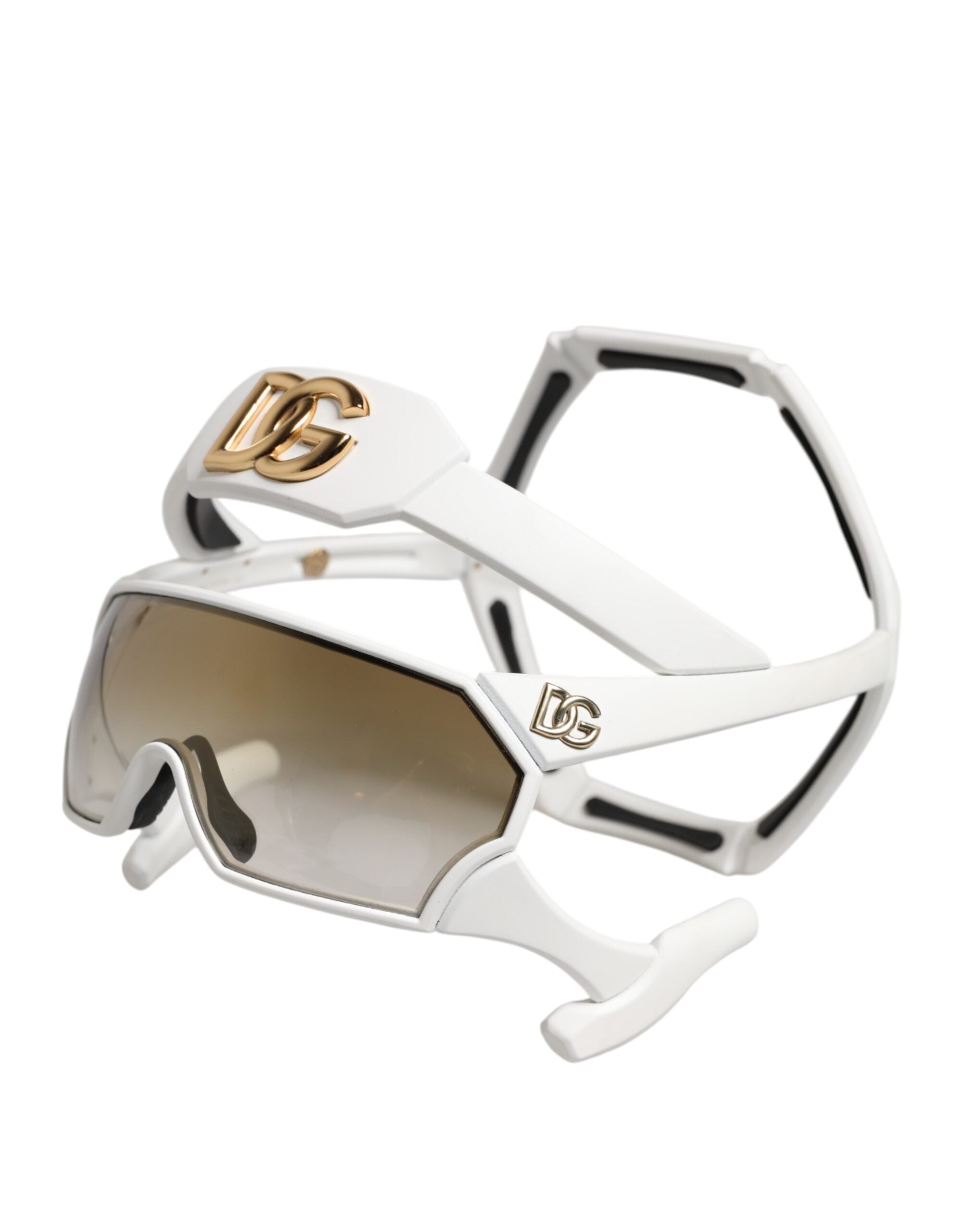 Dolce & Gabbana White Acetate Next Generation Mask Eyewear Sunglasses