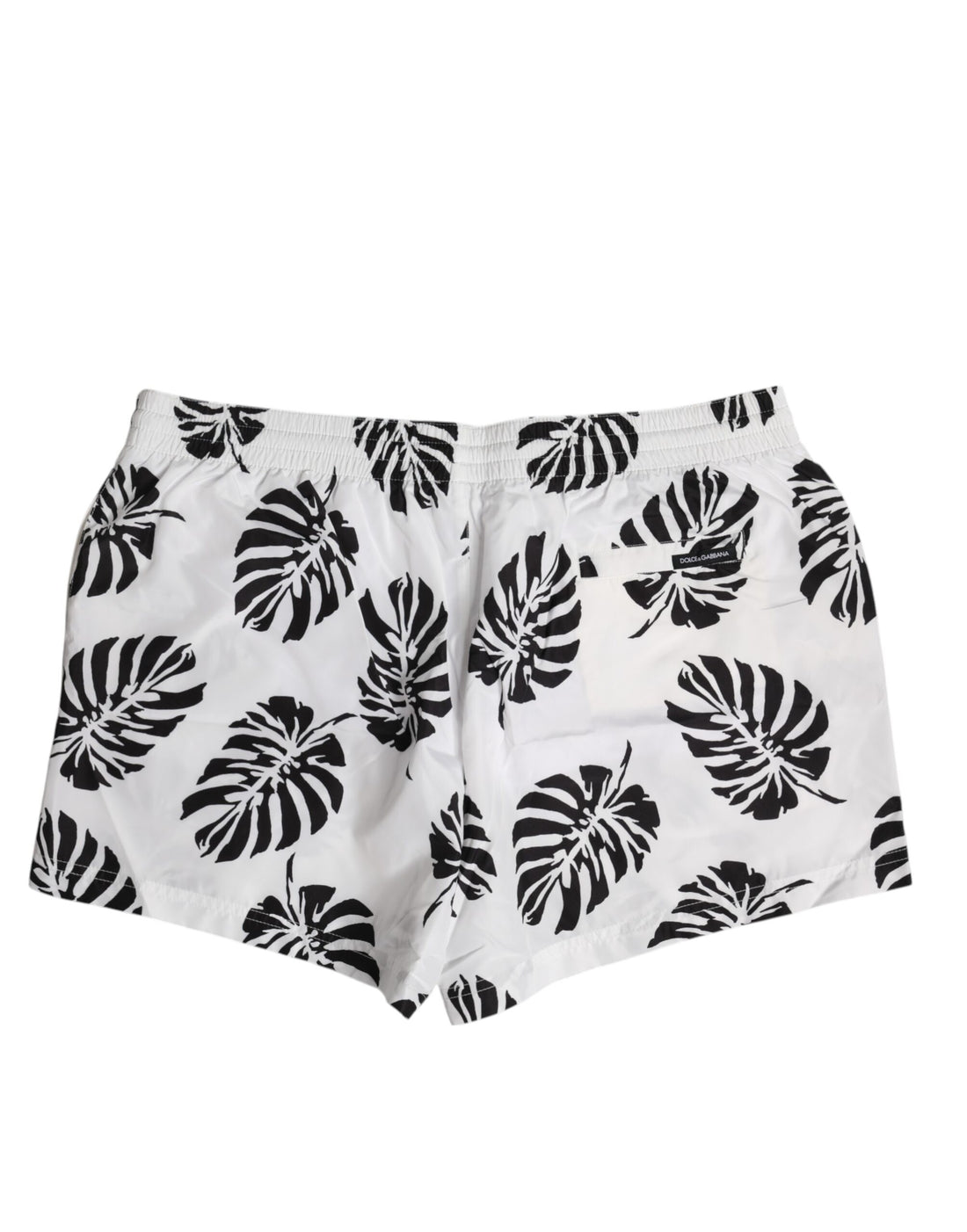 Dolce & Gabbana White Black Print Beachwear Shorts Swimwear