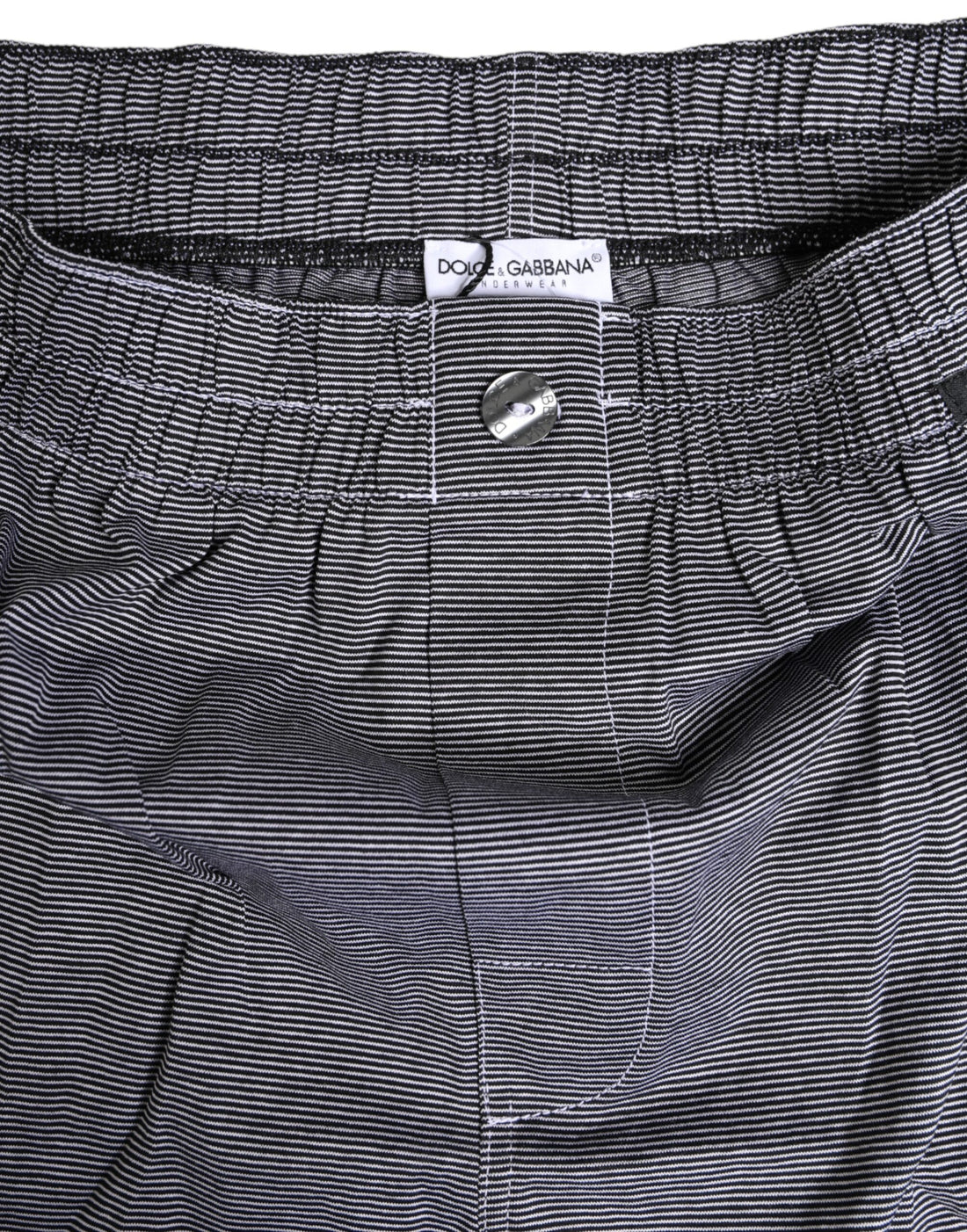 Dolce & Gabbana Gray Striped Cotton Regular Boxer Underwear