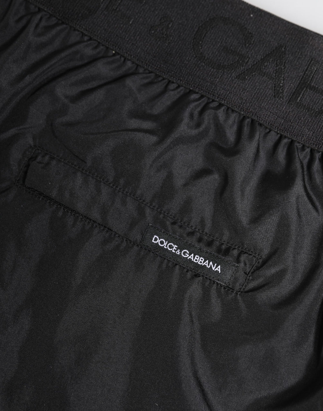 Dolce & Gabbana Black Logo Print Beachwear Men Shorts Swimwear