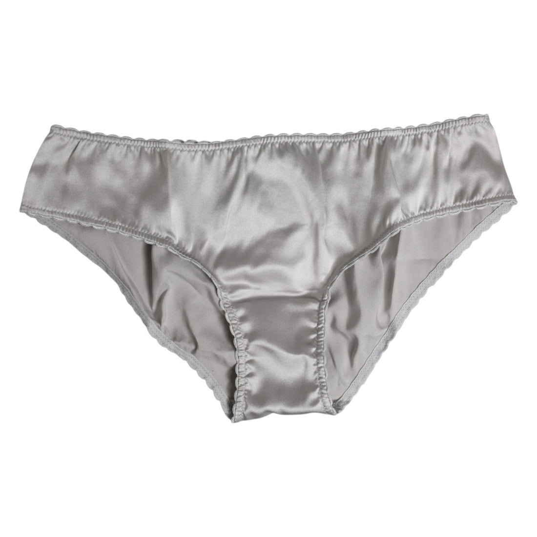 Dolce & Gabbana Gray Silk Stretch Bottom Low Waist Panty Underwear