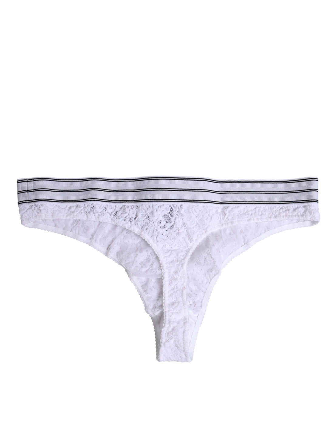 Dolce & Gabbana White Nylon Floral Lace Bottom Panty Underwear