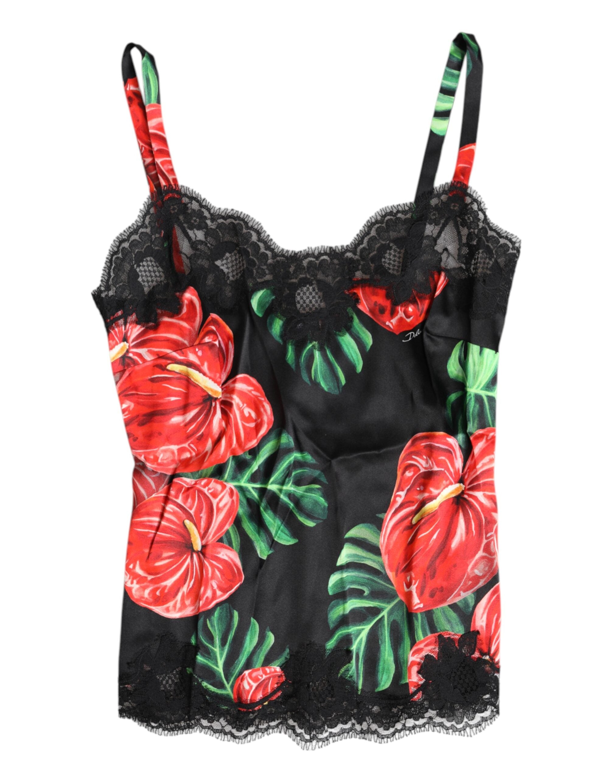 Dolce & Gabbana Multicolor Floral Silk Tank Lingerie Underwear