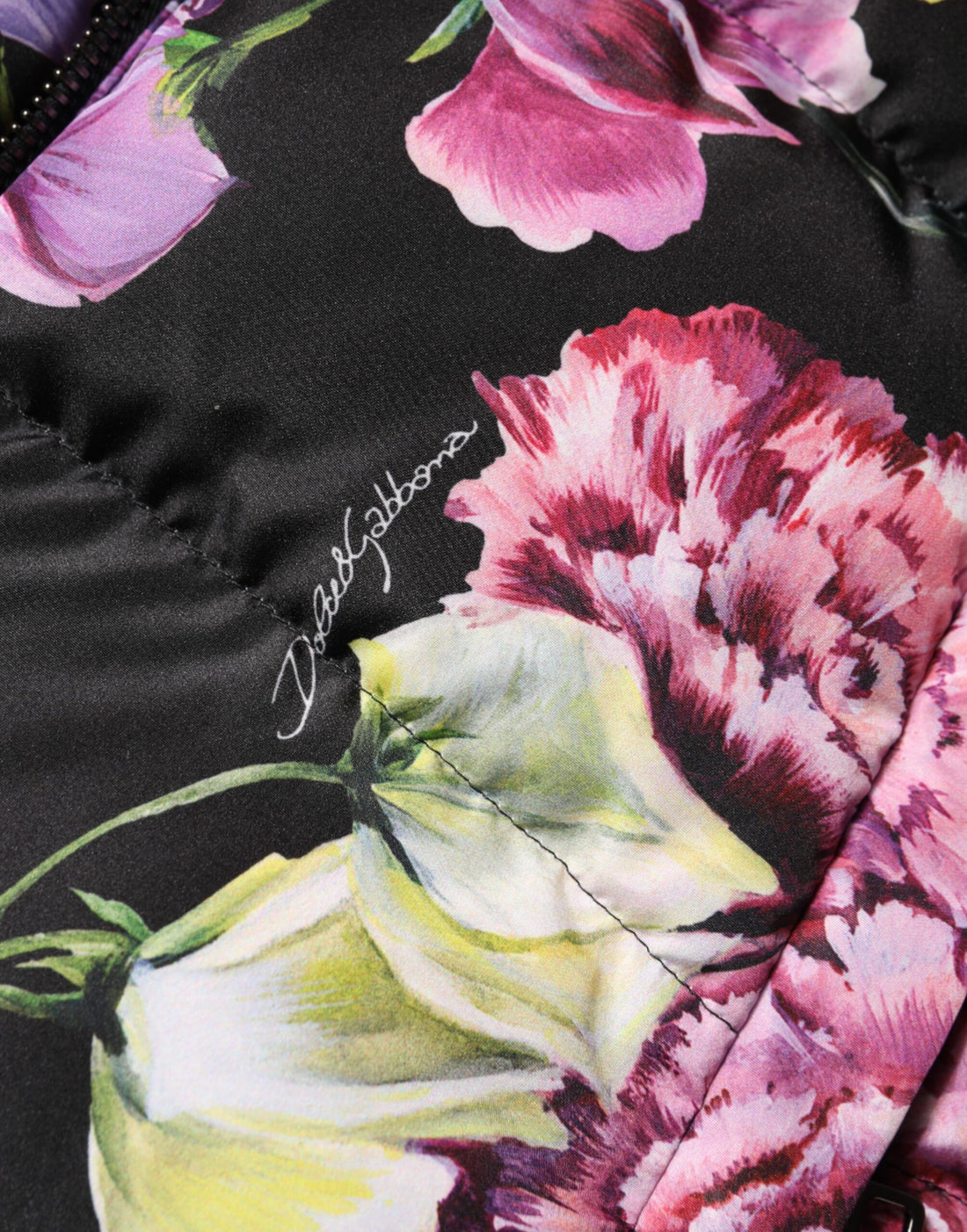 Dolce & Gabbana Multicolor Floral Hooded Puffer Quilted Jacket