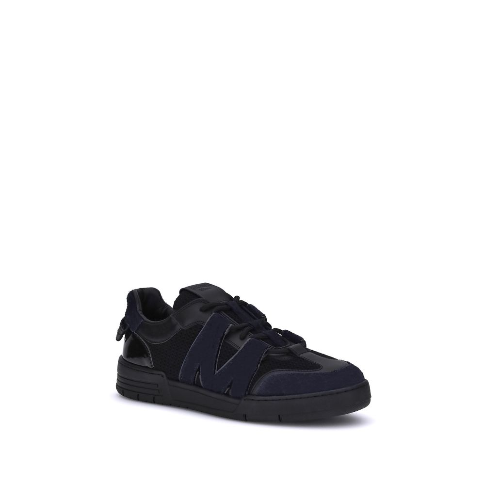 Moschino Black Calf Leather Bos Taurus Athletic Sneakers