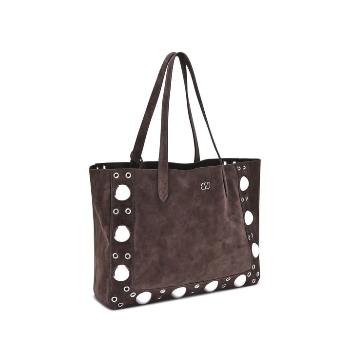 Valentino Garavani Brown Calf Leather Bos Taurus Shoulder Bag