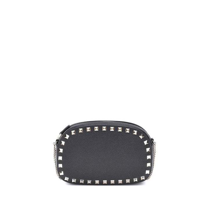 Valentino Garavani Black Calf Leather Bos Taurus Shoulder Bag