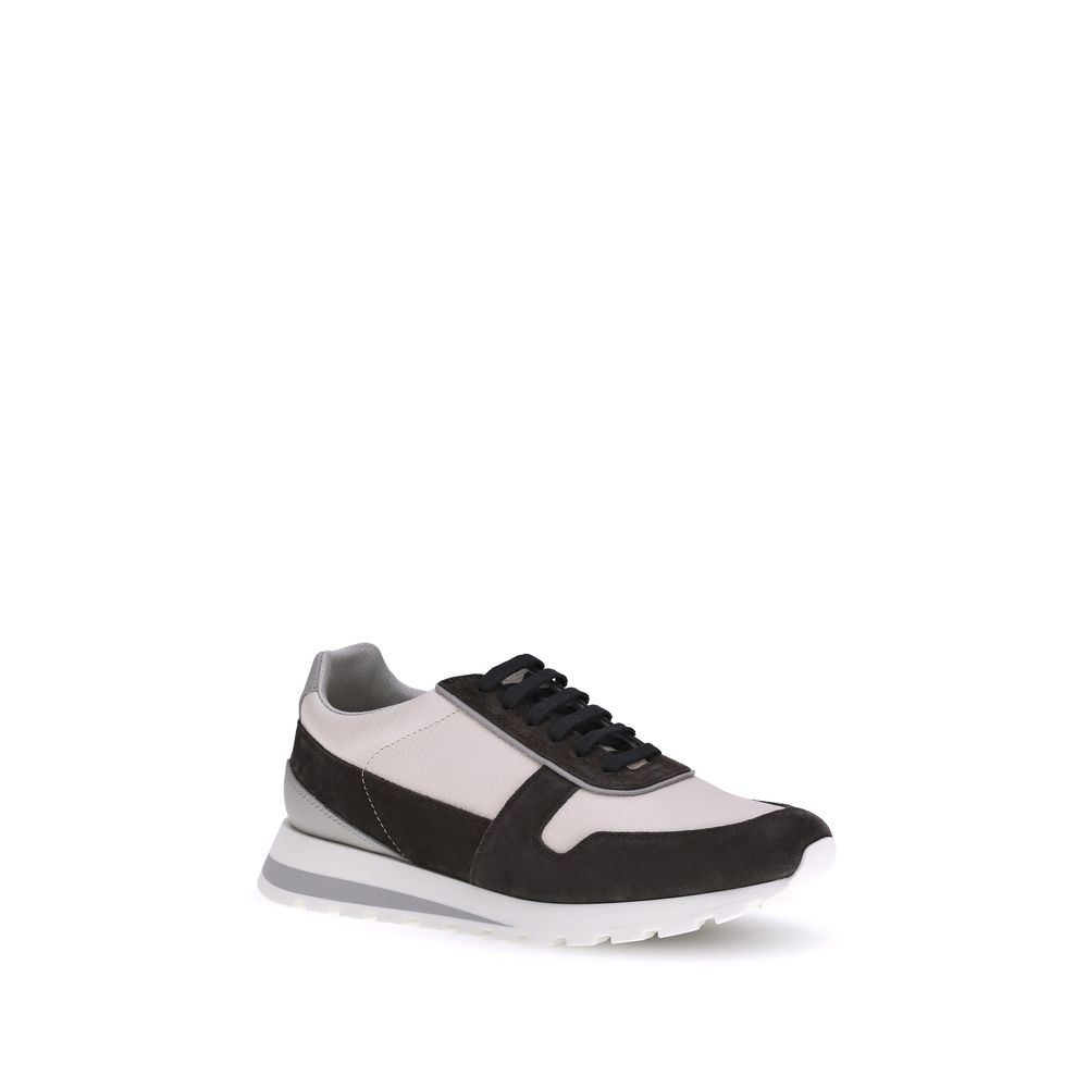 Brunello Cucinelli Multicolor Calf Leather Bos Taurus Platform Sneakers