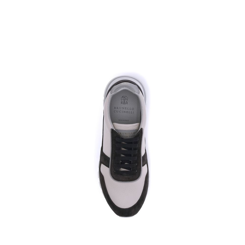 Brunello Cucinelli Multicolor Calf Leather Bos Taurus Platform Sneakers