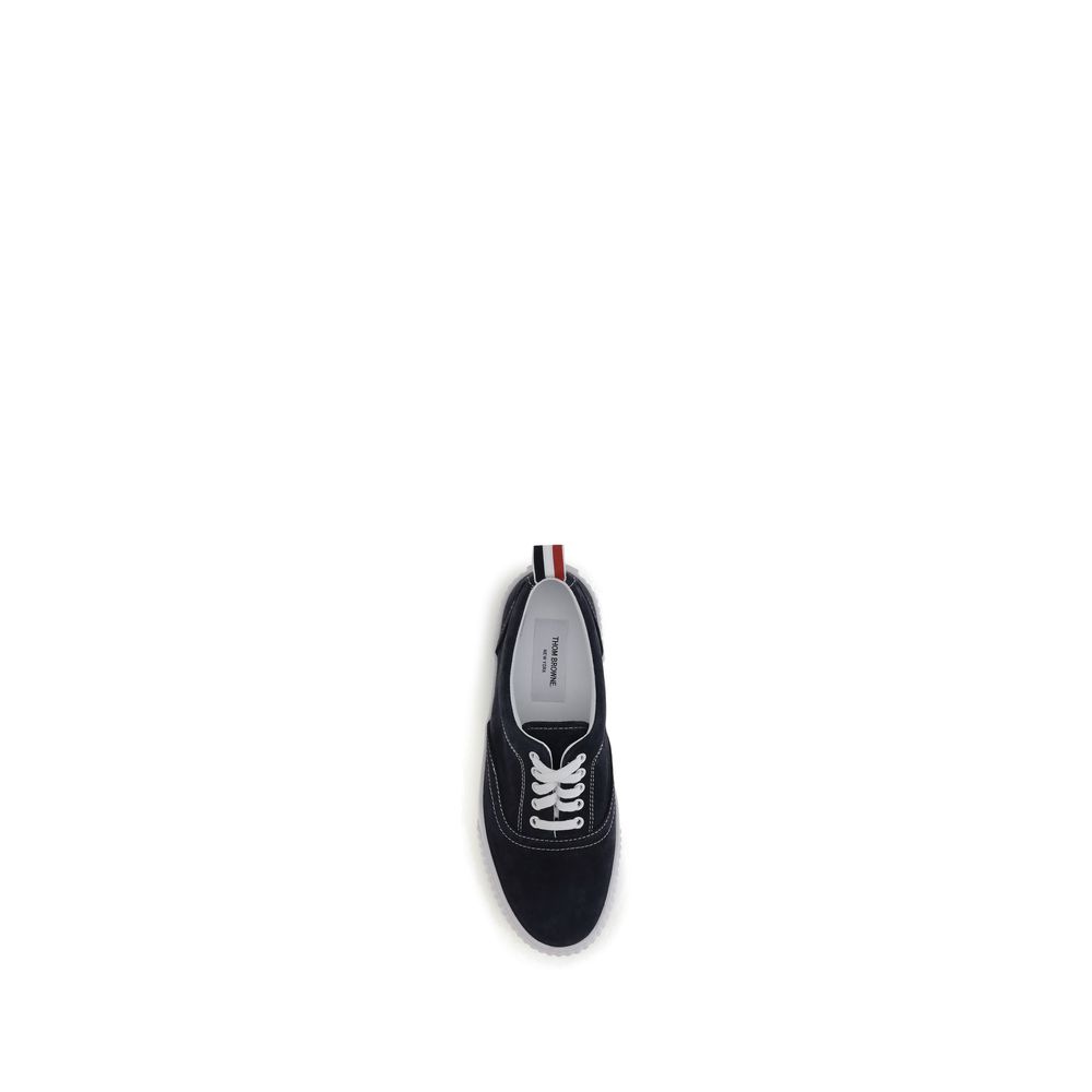 Thom Browne Blue Calf Leather Bos Taurus Low Top Sneakers